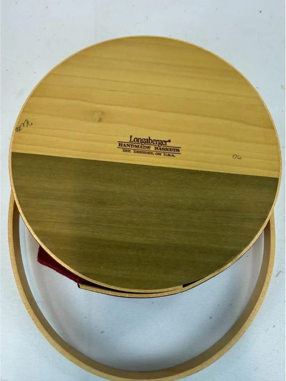 2006 Longaberger Small Pie Basket w/Paprika (Red) Liner 7